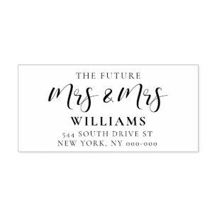 Elegant future Mrs & Mrs wedding return address Self-inking Stamp