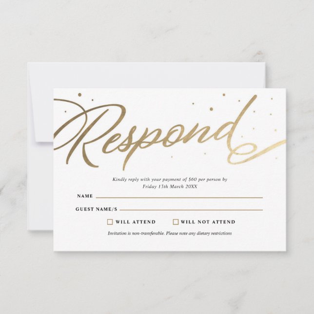 Elegant Gala RSVP Card (Front)