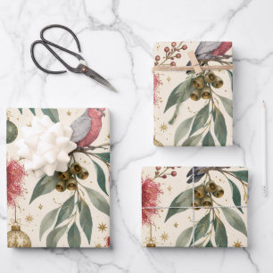 Elegant Galah Christmas Wrapping Paper Sheets