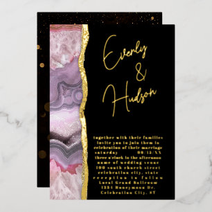 Elegant Galaxy Geode Pink & Gold Wedding