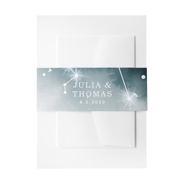 Elegant Galaxy Stars Wedding Invitation Belly Band (Front Example)
