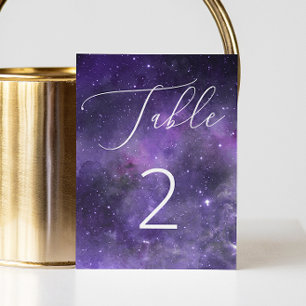 Elegant Galaxy Wedding Celestial Space Night Table Number