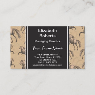 Elegant Galloping Spanish Horse Business Card