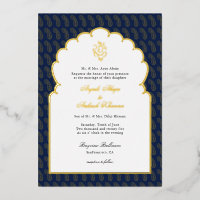 Elegant Ganesh Indian wedding Dark blue and gold