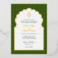 Elegant Ganesh Indian wedding Dark green and gold