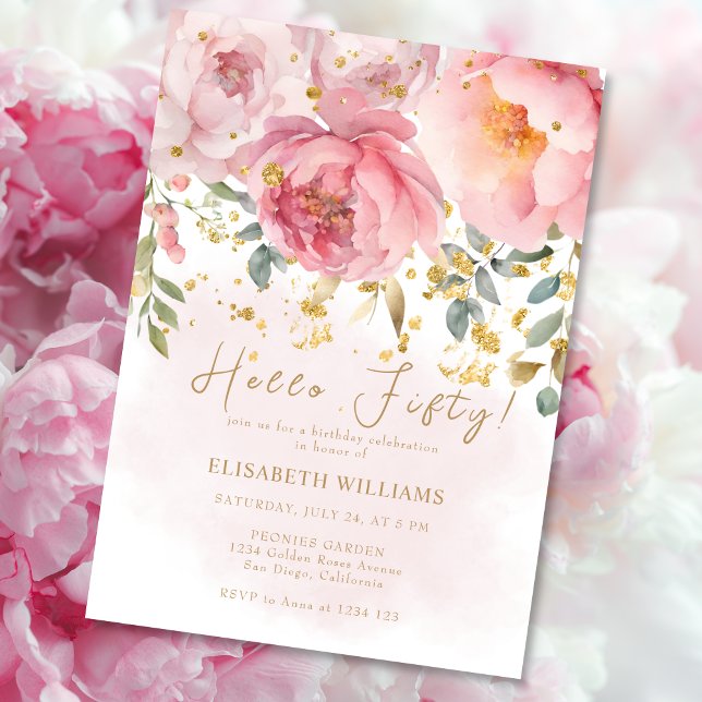 Elegant Garden Floral 50th Birthday  Invitation (Creator Uploaded)