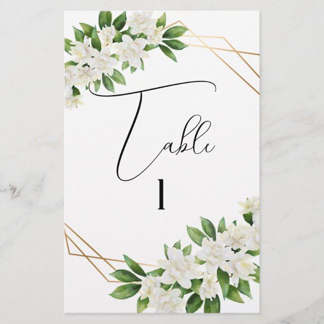 ELEGANT GARDEN FLORAL FRAME GREENERY TABLE NUMBERS (Front)