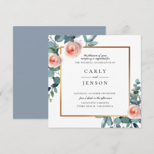 Elegant Garden Floral Frame Wedding Invitation