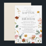 Elegant Garden Floral Girl Baptism 1st Birthday Invitation<br><div class="desc">Welcome your guests in the most beautiful way with our exquisite Elegant Garden Floral Girl Baptism 1st Birthday Invitation! Featuring stunning hand-lettered calligraphy adorned with a gorgeous watercolor floral design in shades of yellow, blue, and pink, this invitation is sure to set the stage for an unforgettable celebration. This timeless...</div>