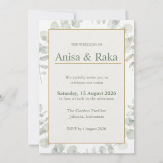 Elegant Garden Floral Wedding Invitation