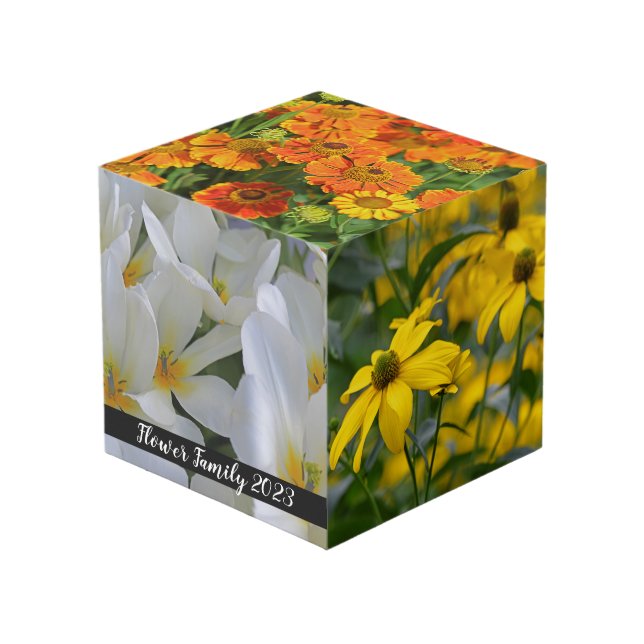 Elegant Garden Flower Photos or Personal Images Cube (Front Angled)