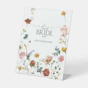 Elegant Garden Flowers Advice To The Bride Pedestal Sign