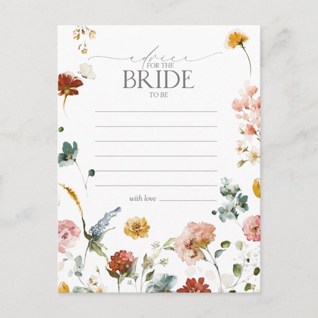 Elegant Garden Flowers Advice To The Bride Postcard (Front)