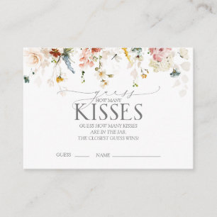 Elegant Garden Flowers Bridal Shower Game Enclosure Card