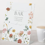 Elegant Garden Flowers Bridal Shower Mimosa Bar Pedestal Sign<br><div class="desc">Designed to coordinate with my Elegant Garden Flowers Watercolor Floral Bridal Shower Suite, this gorgeous bridal shower Mimosa Bar pedestal sign features airy watercolor garden flowers in shades of dusty blue, pink, gold, white and earthy mustard burnt orange tones. Easily personalised, if needed. Part of a co-ordinated suite. View suite...</div>