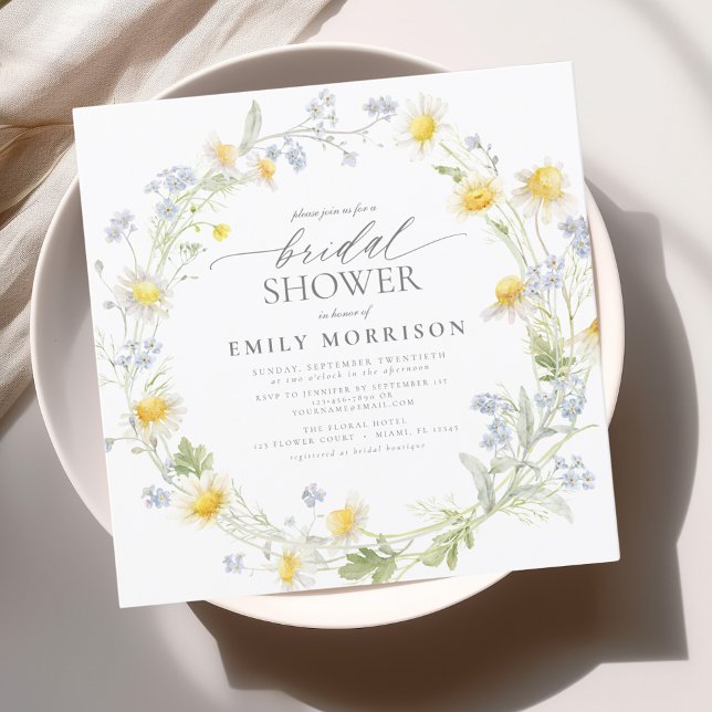 Elegant Garden Flowers Watercolor Bridal Shower Invitation (Creator Uploaded)