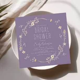 Elegant Garden Flowers Watercolor Bridal Shower Invitation