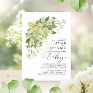 Elegant Garden Gold Greenery Floral Wedding  Invitation
