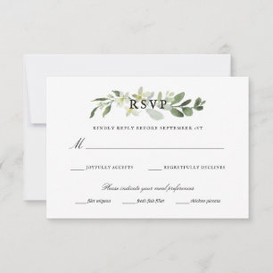 Elegant Garden Greenery Eucalyptus Wedding Rsvp Card