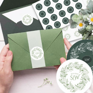 Elegant Garden-Inspired Wedding Classic Round Sticker