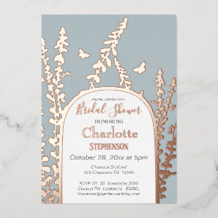 Elegant Garden Leaves Butterflies Bridal Shower