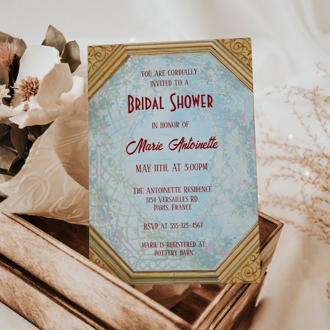 Elegant Garden Party Rococo Bridal Shower Invitation (Creator Uploaded)