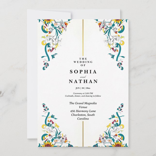 Elegant Garden Romance Wedding Invitation (Front)