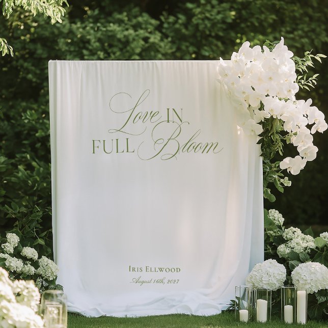 Elegant Garden Tea Bridal Shower Backdrops Banner Tapestry (Elegant Garden Tea Bridal Shower Backdrops Banner)