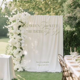 Elegant Garden Tea Bridal Shower Backdrops Banner Tapestry
