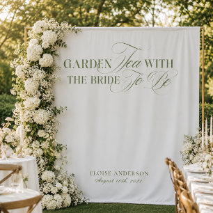 Elegant Garden Tea Bridal Shower Backdrops Tapestry