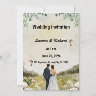 Elegant Garden Wedding Invitation" Invitation