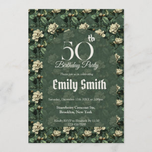 Elegant Gardenias Aesthetic Custom Birthday Invitation