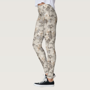 Elegant Gardenias Aesthetic Exercise Pregnancy Leggings