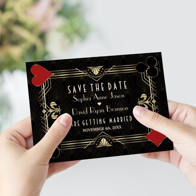 Elegant Gatsby Casino Royale Vegas Poker Wedding Save The Date (Creator Uploaded)