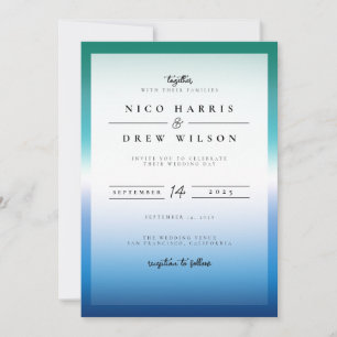 Elegant Gay Male Pride Wedding Invitation