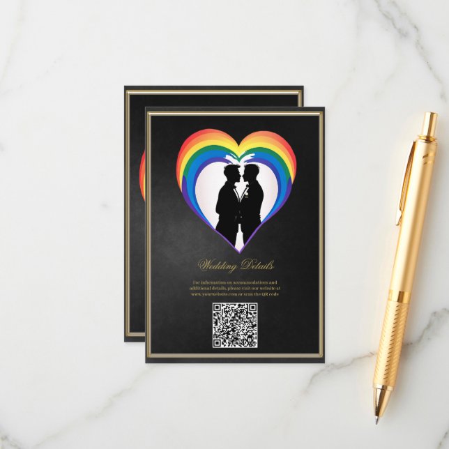 Elegant gay silhouettes enclosure card (Front/Back In Situ)