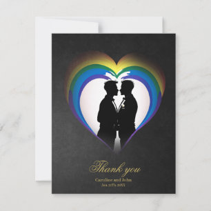 Elegant gay silhouettes.  thank you card