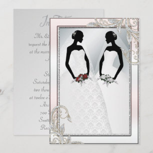 Elegant Gay Silver Wedding Invitation