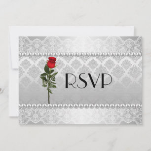 Elegant Gay Silver Wedding RSVP Invitation