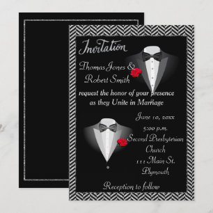 Elegant Gay Tuxedo Wedding Invitation