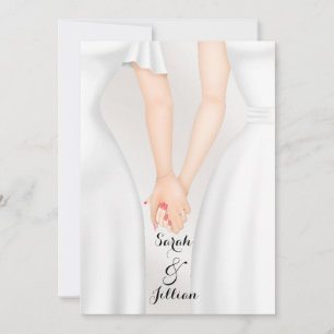 Elegant Gay Wedding Bride Holding Hands Invitation