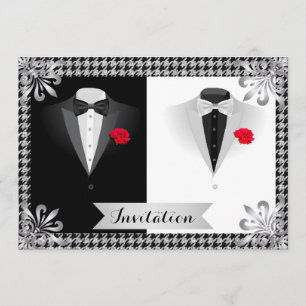 Elegant Gay Wedding Invitation with Tuxedos