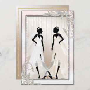 Elegant Gay Wedding Invitation with Two Brides