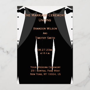 Elegant Gay Wedding Programs Real Rose Gold Foil