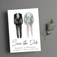 Elegant Gay Wedding Tuxedo Watercolors