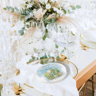 Elegant Gazebo   flowers doves Wedding Luxury Coaster