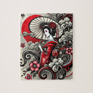 Elegant Geisha Artwork Puzzle