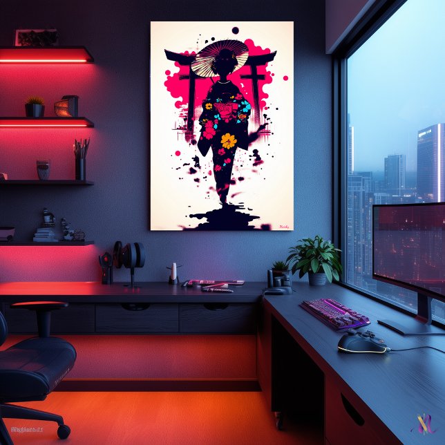 Elegant Geisha Under the Torii Gate Poster (Creator Uploaded)