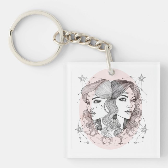 Elegant Gemini style  Key Ring (Front)