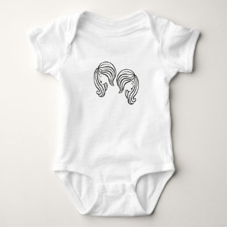 Elegant Gemini Zodiac Sign Modern Line Art Baby Bodysuit